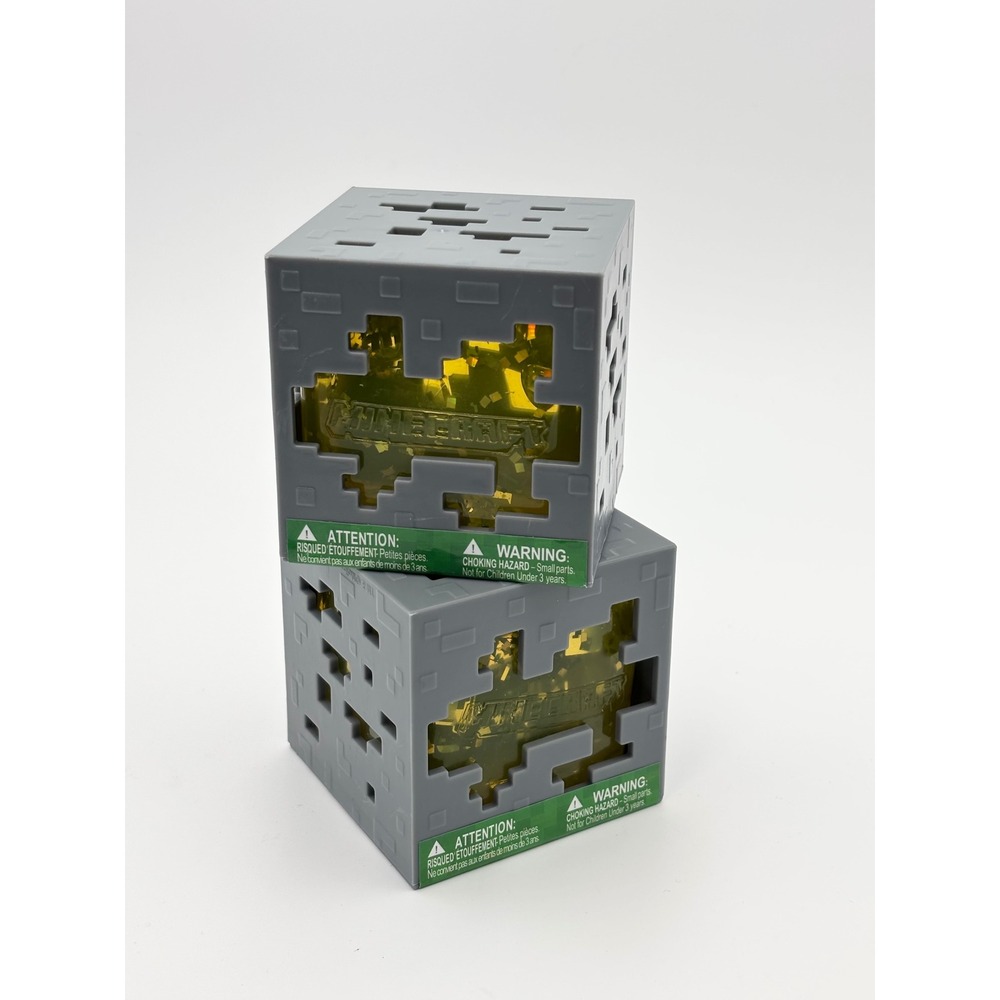 Minecraft Jelly Cubes 2 Pack Gold Glitter Yellow  Squishy‎ Toy Just Toys